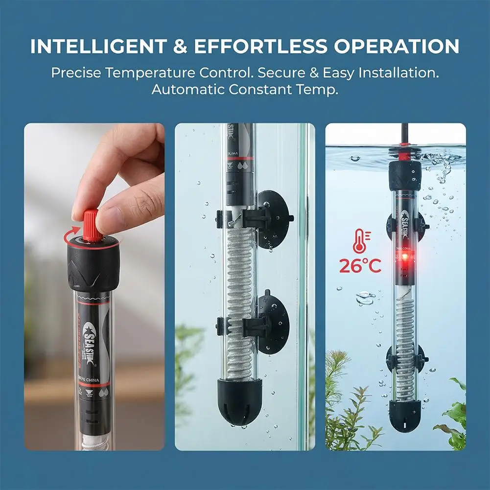 Aquarium Heater Submersible - Regulowany grzałka do akwarium 25W-300W z