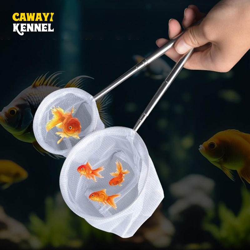 Aquarium Fish Net - Kwadratowy okrągły uchwyt ze stali nierdzewnej