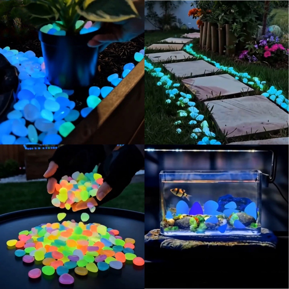 Aquarium Fish Light - Kolorowe, świecące w ciemności kamienie dekoracyjne