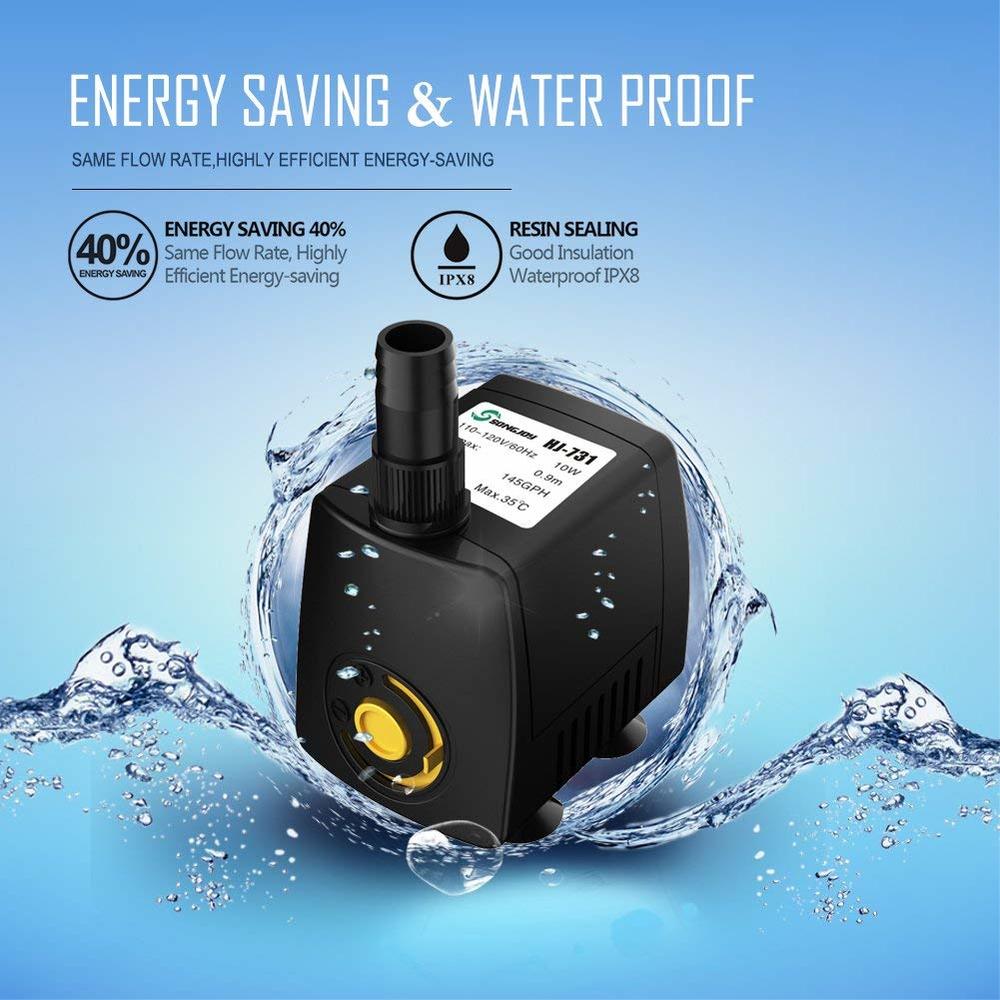 220V 300-800L/h zatapialne pom – Aquarium Fish Rate recenzja i cena