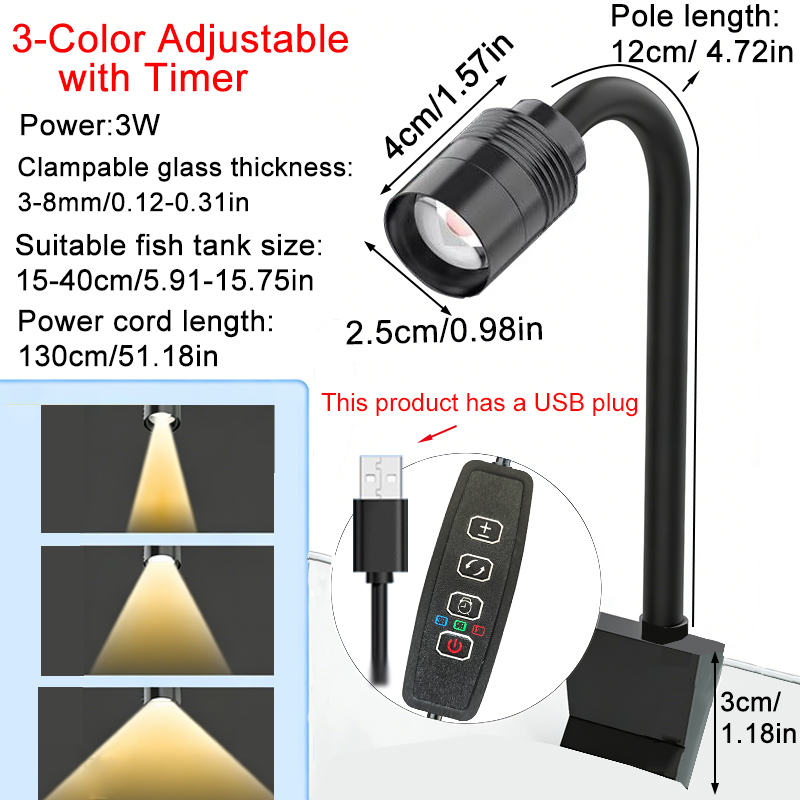 Lampa LED do akwarium 3W, połu – Aquarium Fish Lamp recenzja i cena