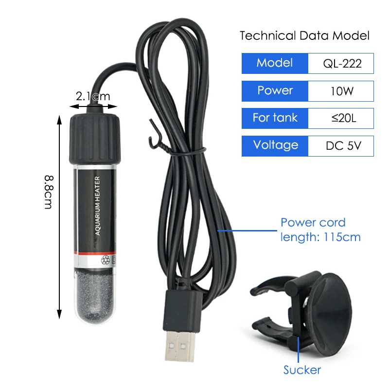 Mini grzałka USB do akwarium d – Aquarium Heater Submersible recenzja i cena